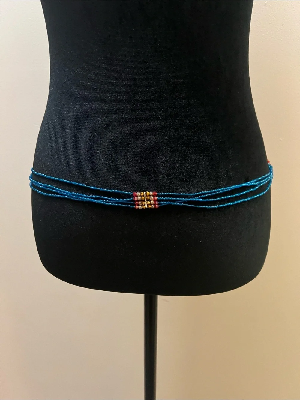 4-Layer Beaded Waist Chain Belt: African Boho Body Jewelry (16 Inch)